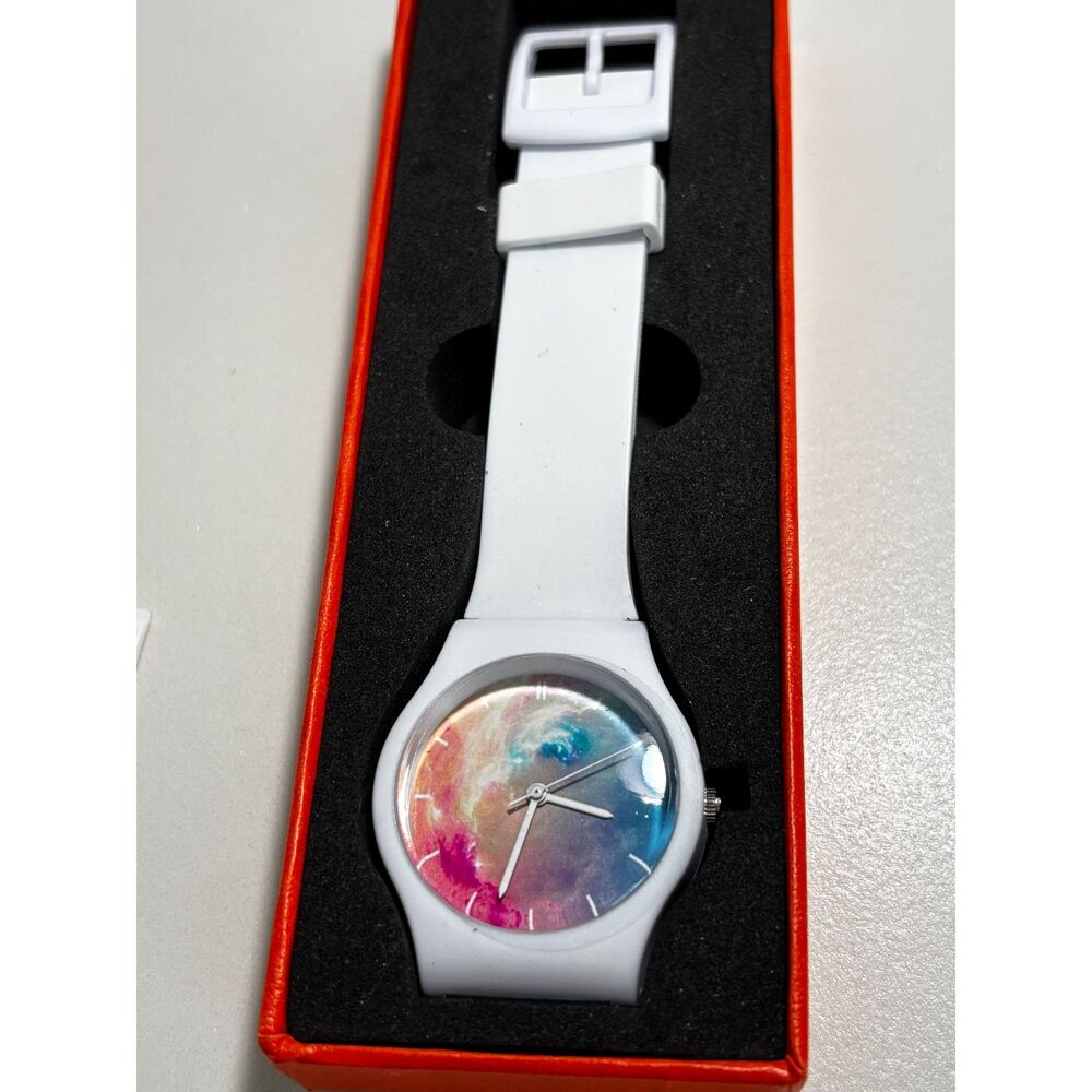 Willis for Mini white rubber nebula face kid's watch NIB